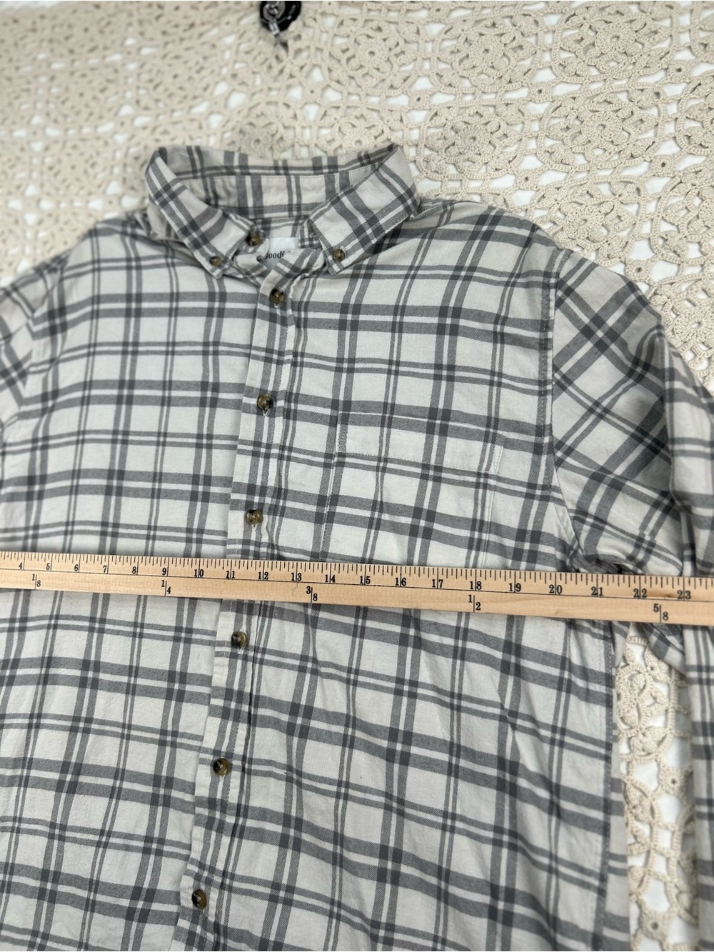 Handmade Boho Upcycled Plaid Shirt | Women’s XXL | Cottagecore • Whimsical • One - Picture 10 of 12
